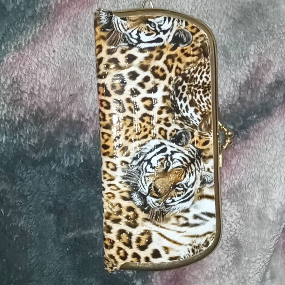 Bengal tiger print wallet clutch